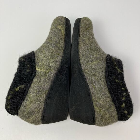 Woolen Clogs Handmade Felted Wool Slip-on Wedge Ankle Clogs Booties Sz 9.5-10 - Picture 12 of 16